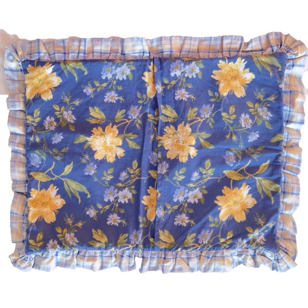 Laura Ashley Home Emilie Std Pillow Shams Quilted 100% Cotton Ruffles Cottage - Picture 4 of 11